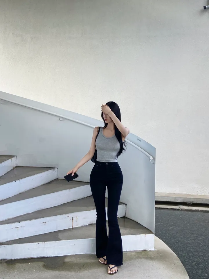 다이어트 필요없는핏🩷포시즌 블랙 부츠컷팬츠 ( 데님 부츠컷바지 하이웨스트부츠컷 봄옷 여름옷 여름청바지 검정바지 블랙 부츠컷 롱팬츠 긴바지 하이웨스트) 상세 이미지 12