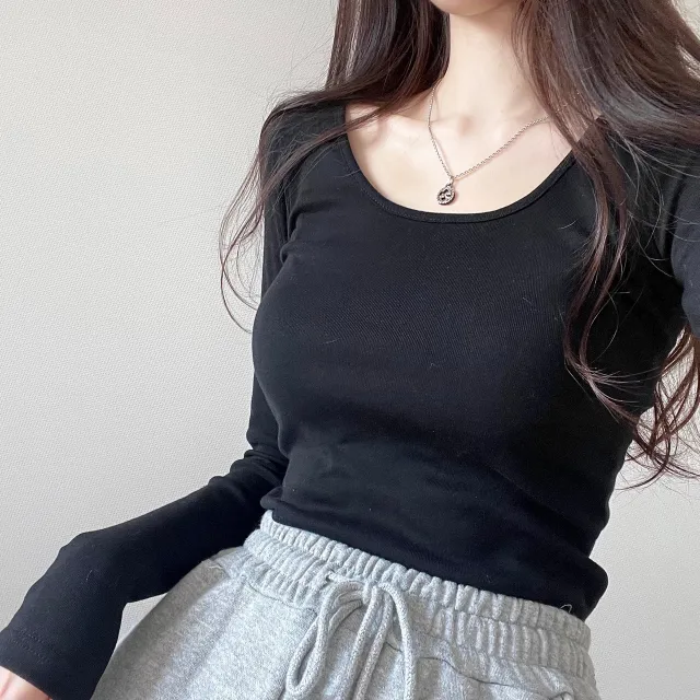 (4color/소장필수)기본 스퀘어넥 긴팔 -t 상세 이미지 57