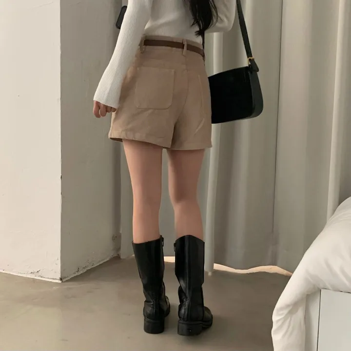 [벨트SET/말라핏!] 스윗 골덴 코듀로이 반바지 숏팬츠 - 3color 상세 이미지 10