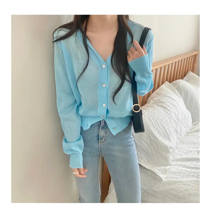 브이넥 긴팔가디건 11color 상세 이미지 29