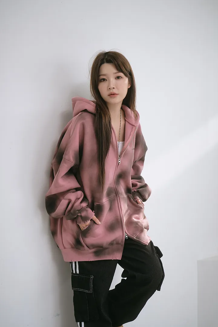 [UNISEX] 빈티지 워싱 더티 투웨이 후드집업 크롭 워싱  피그먼트 오버핏  핸드워머  커플룩 스트릿룩 빈티지룩 남여공용 유니섹스 크롭집업  빅사이즈 유니크 봄신상신상 물나염 상세 이미지 36