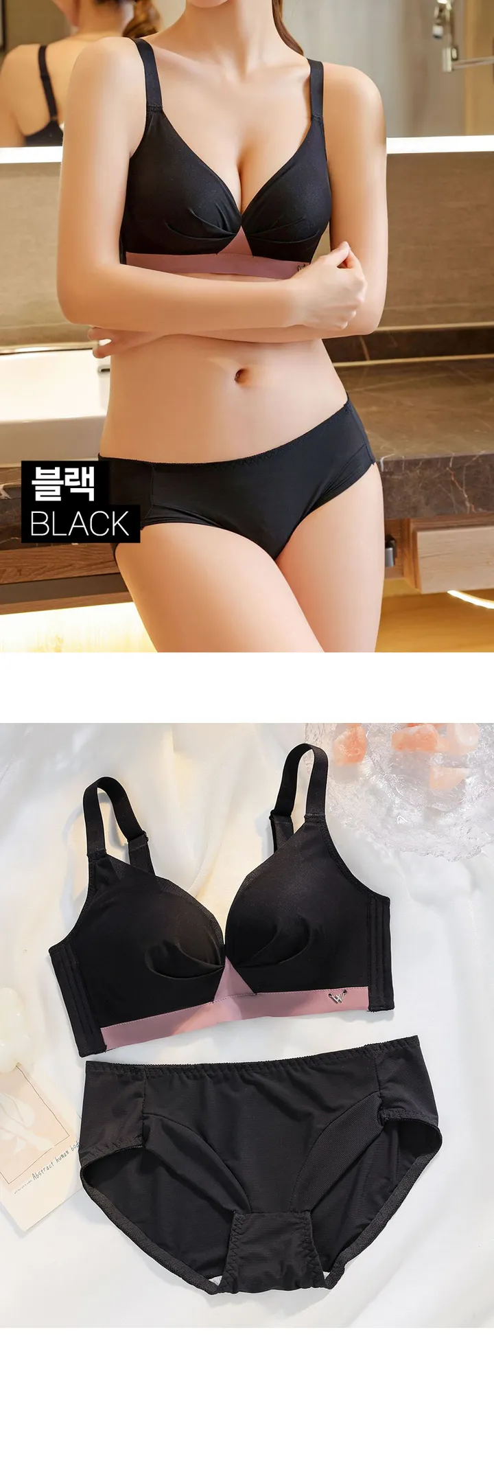 말랑말랑 내피부같은 볼륨패드 왕 뽕브라 팬티 세트 상세 이미지 10