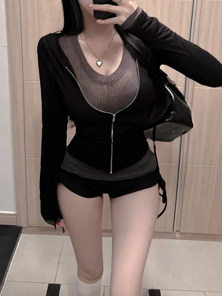 [영상핏/기모선택🔥] 교복템 꾸안꾸 집데이트 기모 슬림핏 후드집업(4colors) 상세 이미지 12