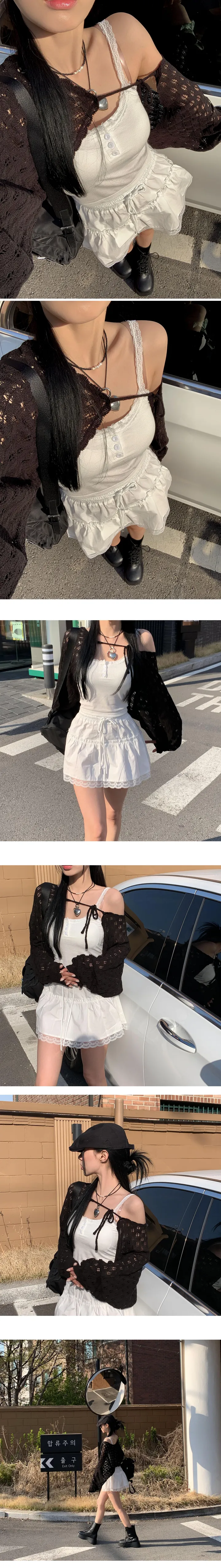 [코디추천🖤] 레베 여름 펀칭 리본 볼레로- 2color 상세 이미지 11