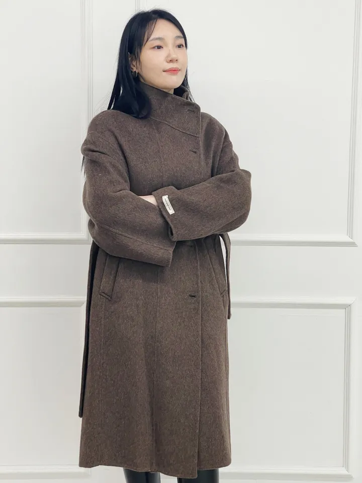 자체제작 원단부터 다른 엣지넥 양모 핸드메이드코트 빅사이즈 연말룩 하객룩 110까지 상세 이미지 16