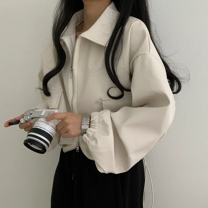 [ 봄신상 ]루즈핏 투웨이 레자 숏점퍼 상세 이미지 63
