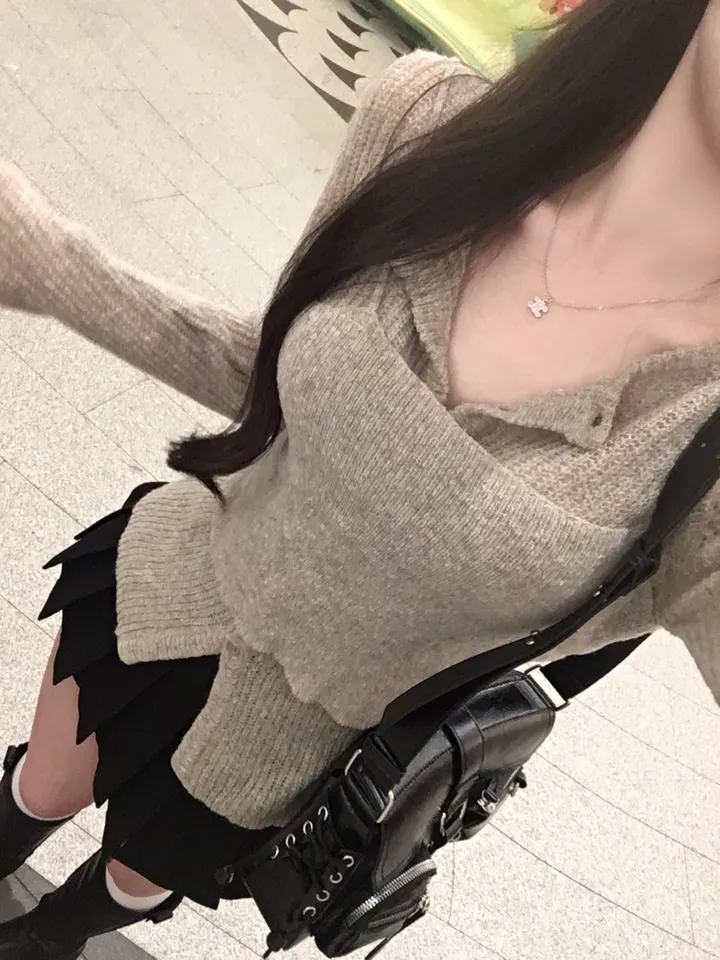[ 초여리핏 ] 라마르 레이어드 뷔스티에 가디건 세트 상세 이미지 10