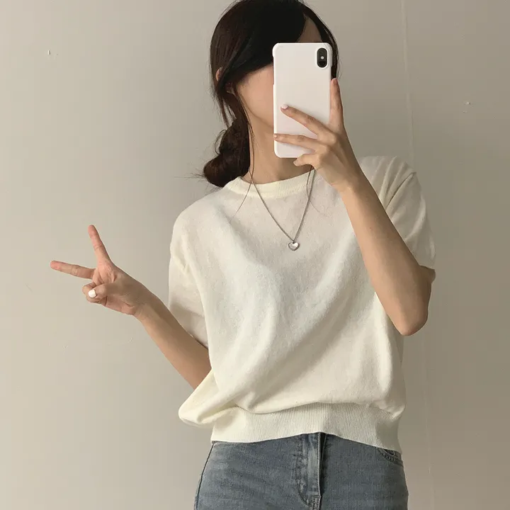 [ 샥출발*.* 데일리/9colors] 프루츠 라운드 반팔 니트 상세 이미지 11