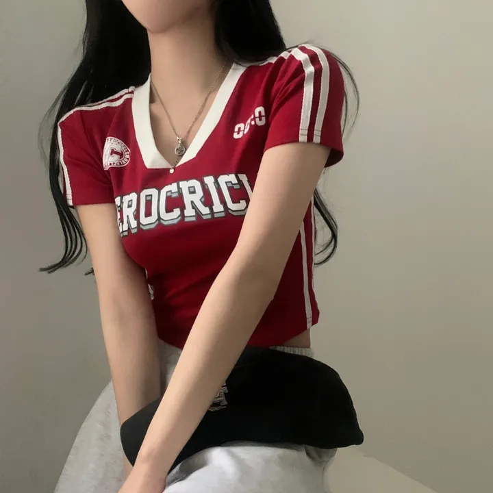 [찐만족도100%🤍] 블록코어 져지 배색 레터링 스트릿 크롭 반팔티셔츠 - 6color 상세 이미지 26