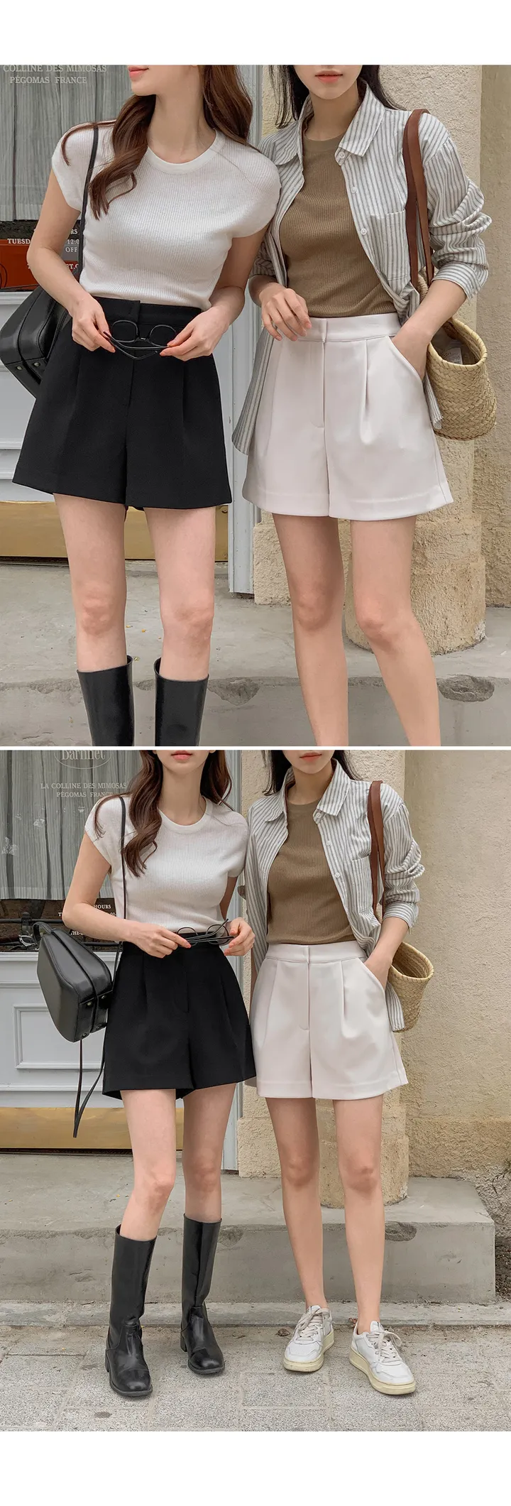[여름🌿][1만장돌파/XS-XL/반품률ZERO🖤][자체제작] 라이프 쫀득 원핀턱 하프 슬랙스 상세 이미지 29