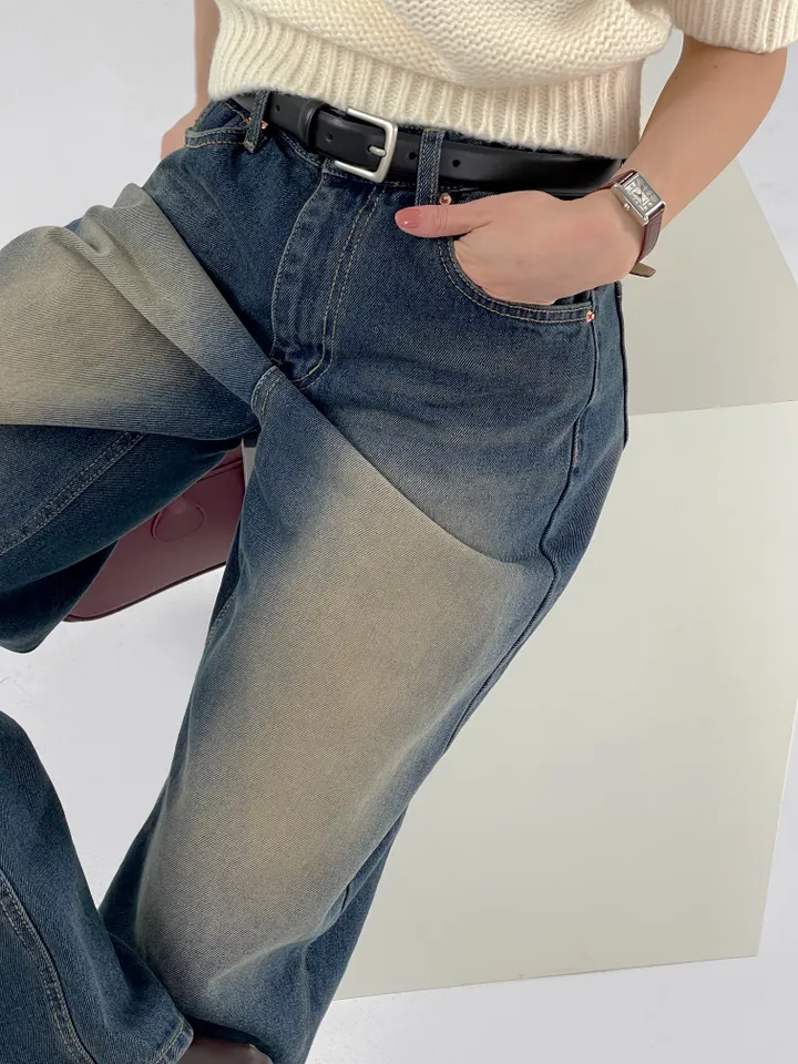 이로 빈티지 워싱 와이드 데님 팬츠 상세 이미지 12