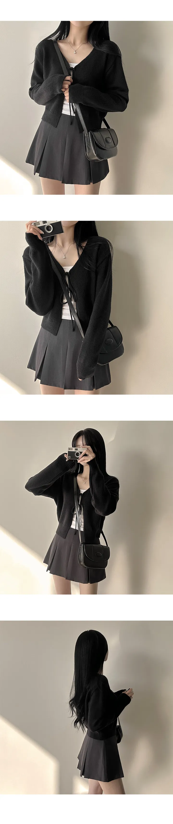 [러블리/청순무드] 보호본능 여리핏, 울 브이넥 오픈 끈 볼레로 니트가디건 (6color) 상세 이미지 5