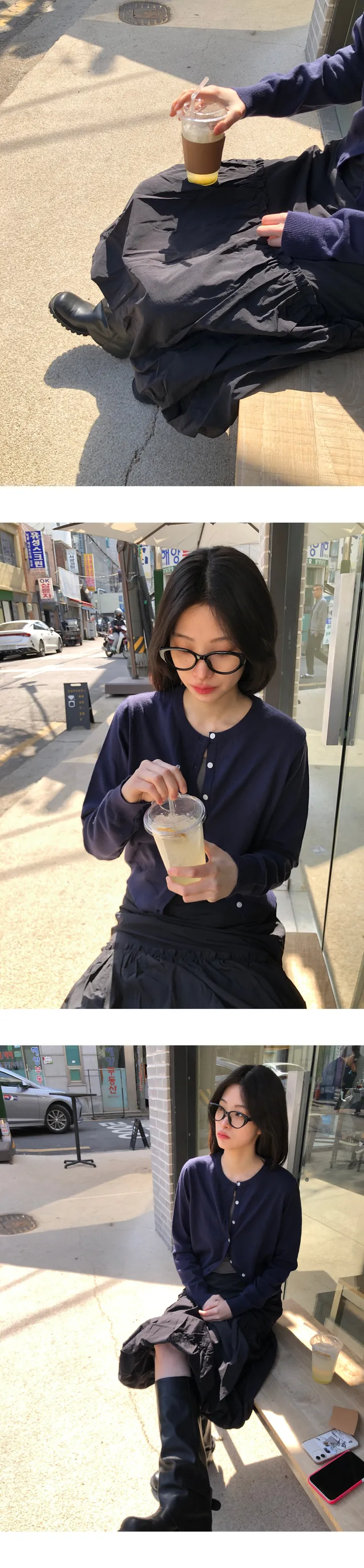 더블단 라운드 가디건(6cols) 상세 이미지 2