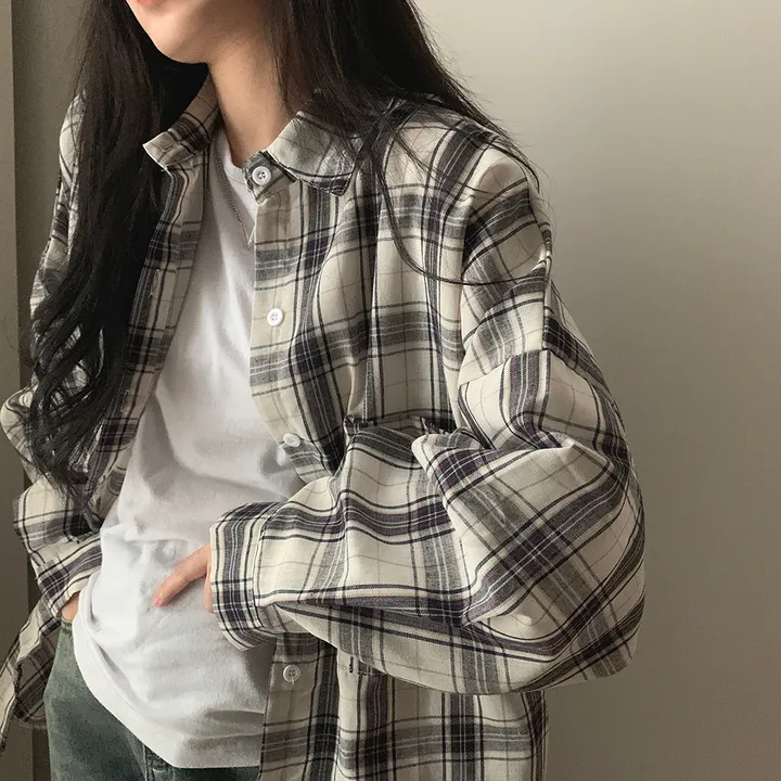 묶음할인🎈[오버핏🤍] 마가린 체크 오버 남방 상세 이미지 8