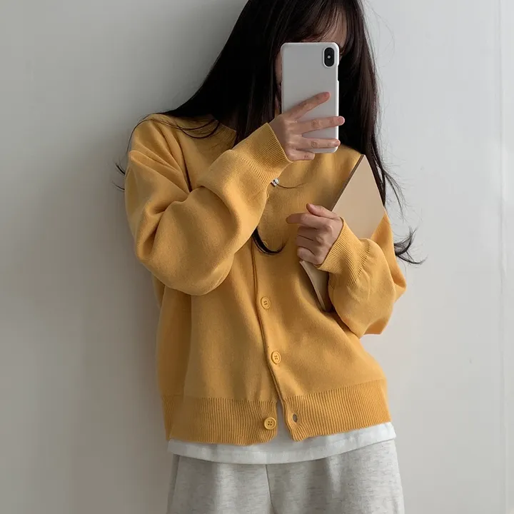[ 데일리/무려~12컬러 ] 가을 겨울 포포 도톰 라운드 가디건 상세 이미지 53