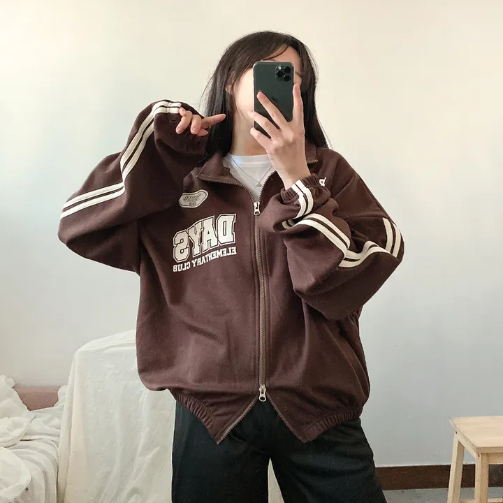 봄가을*[4col/예쁜무드] 필데이 두줄 져지 레터링 아노락 데일리 집업 상세 이미지 20