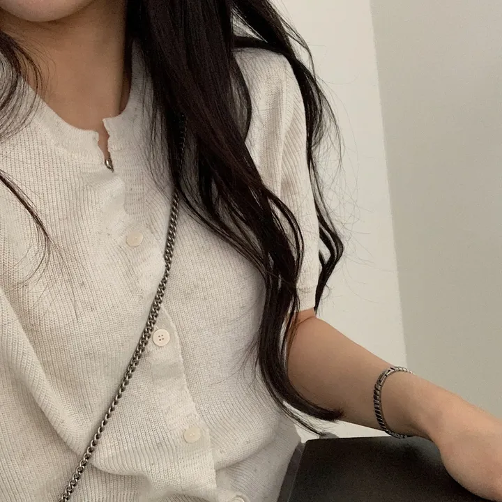 [재진행/부드러워요] 무드쩌는 린넨 하찌 반팔 단추 니트가디건;5col 상세 이미지 18