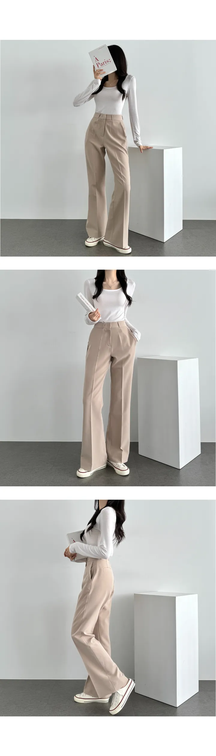 ❣️10만장돌파❣️[숏/롱~XL/4col] 인생핏 하객룩 데일리 하이웨스트 세미부츠컷 슬랙스 히든밴딩 버튼 상세 이미지 15