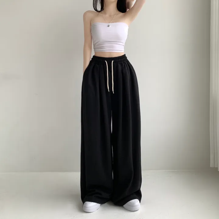 키작녀ver추가❤[하체커버,힙한핏🖤/사이드핀턱] 윈드 허리 밴딩 앞핀턱 사이드핀턱 밴딩 와이드 하이웨스트 로우라이즈 트레이닝 팬츠 바지 키작녀 키큰녀 하비추천 상세 이미지 37