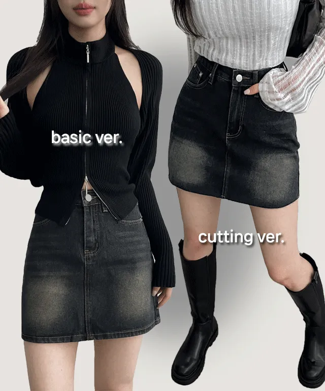 [MADE] 칸터 Y2K 빈티지 탄탄 워싱 데님 미니 스커트