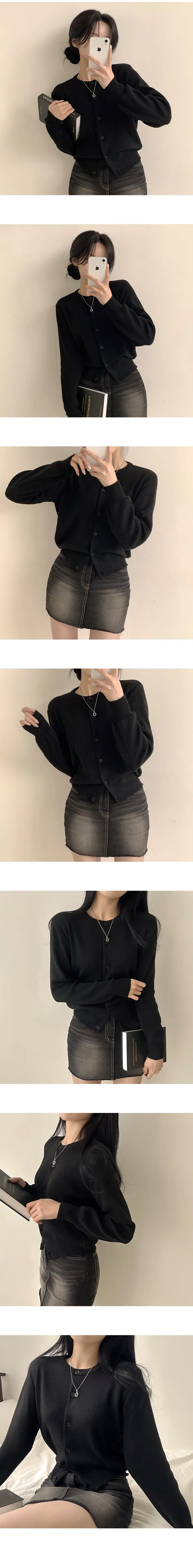 [여리여리~/날씬핏] 옷장 속 필수템, 데일리 무지 라운드 니트가디건 (10color) 상세 이미지 6