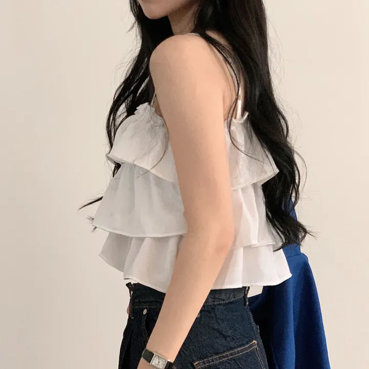 [베스트재진행] 메리미 프릴 캉캉 뷔스티에 크롭 끈나시;2col 상세 이미지 37