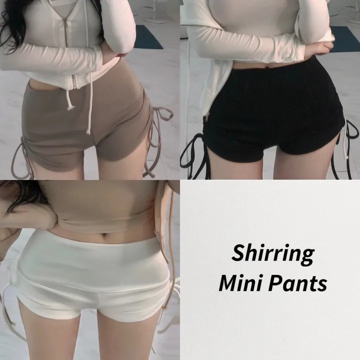 [딱붙핏🤎] 리본셔링 핫팬츠 레깅스 미니 바디프로필 바프의상 섹시글램 핫바디 여름 트레이닝복 세트 츄리닝 데이트룩 폴댄스 필라테스 베쏘 상세 이미지 1