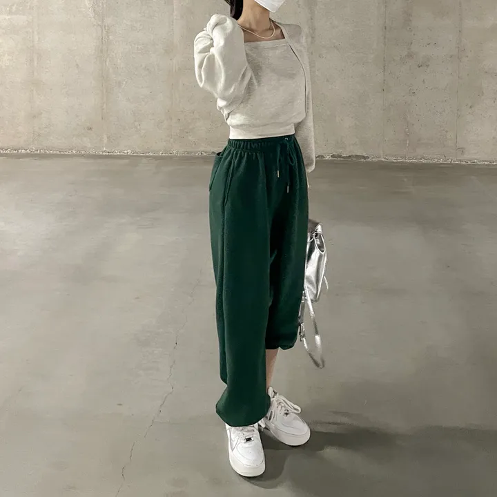 [8color/MADE] 하이퀄리티 웨하스 탄탄 와이드 조거팬츠 봄트레이닝 상세 이미지 160