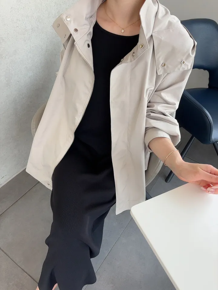 간절기 루즈핏 A라인 후드 바람막이 점퍼 상세 이미지 19