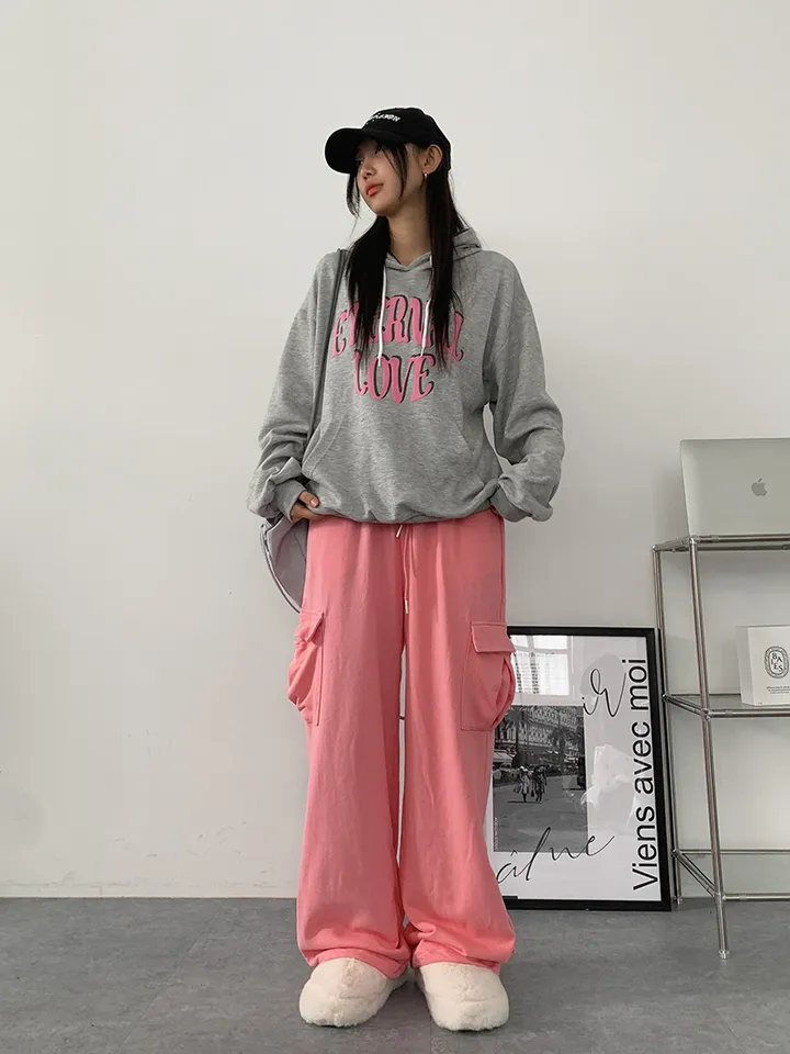 ✨줍줍SALE/마지막수량!!✨[기본,롱기장/가격찐!! 도톰한 쭈리원단 *스트링조절* 데일리 와이드 트레이닝팬츠] 이단쭈리카고스트링팬츠 상세 이미지 10