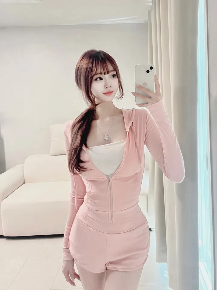 [허잘골넓핏] 슬림 트레이닝 후드집업 돌핀 팬츠 투피스 세트 (8color) 상세 이미지 7