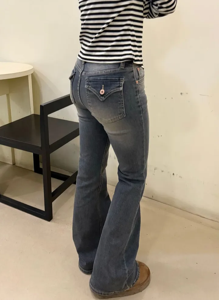 카리나 빈티지  포켓 포인티 청바지 Karina Vintage Glam Pocket Flare Denim 상세 이미지 24