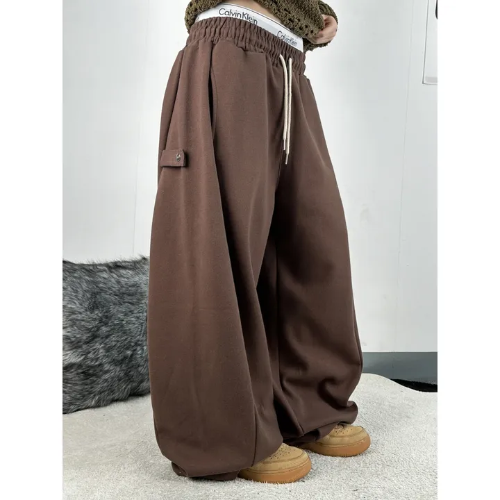 기모선택❤️[UNISEX/소장추천!/6color!]데이유 비죠 스냅 버튼 포인트 루즈 와이드 벌룬 트레이닝 팬츠(3-5일 여유주문) 상세 이미지 14