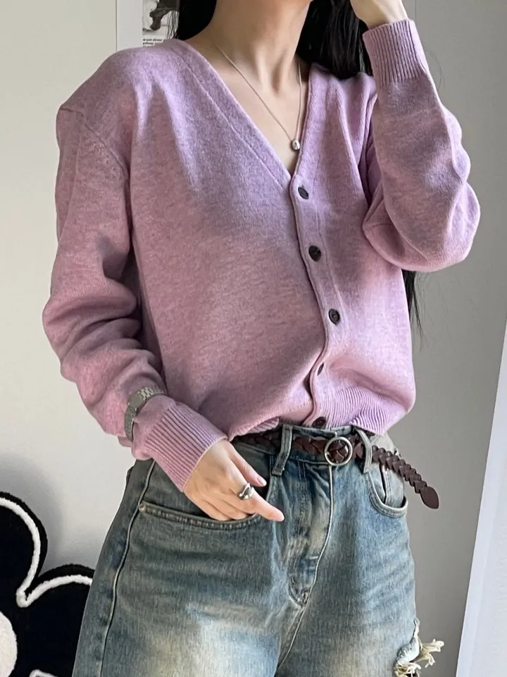 원가파괴❤️‍🔥최저가[고퀄리티/봄신상/실물보장]시엘울가디건 루즈핏 브이넥 긴팔 울가디건 봄 포근 루즈 기본 데일리 베이직 출근룩 기본템 봄가디건 상세 이미지 14