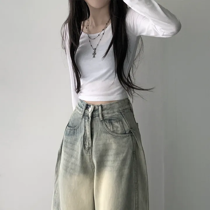 *주문1등* [골반생성/색감대박] 옆핀턱 빈티지 워싱 와이드 롱 데님 팬츠 청바지 상세 이미지 7