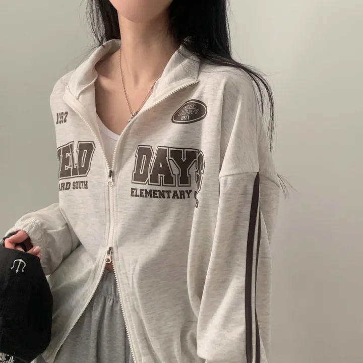 [후기보장*.*/🤎] 필드 라인 배색 투웨이 카라 레터링 집업,점퍼 - 4color 상세 이미지 35