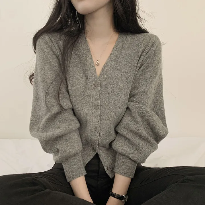 [팔뚝살커버!] 허리잘록~ 포근 브이넥 데일리 브이넥 아방핏 니트가디건 상세 이미지 22