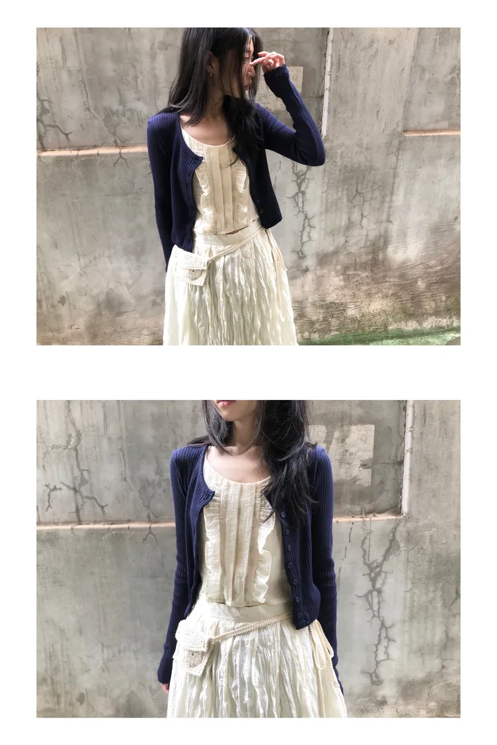 cotton golgi u-neck cardigan (4color) / 코튼 골지 유넥 가디건 상세 이미지 4