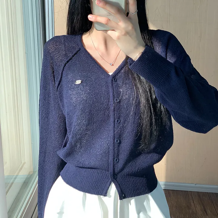 [여름신상💗] 부클 파스텔 팬던트 심볼 브이넥 여름 가디건 - 6color (파스텔/펜던트/와펜/나그랑/긴팔/브로치/쭈리/꾸안꾸/데일리/베이직/그물) 상세 이미지 28