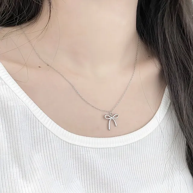 [변색없는] 리본 체리 써지컬스틸 목걸이🎀 상세 이미지 3