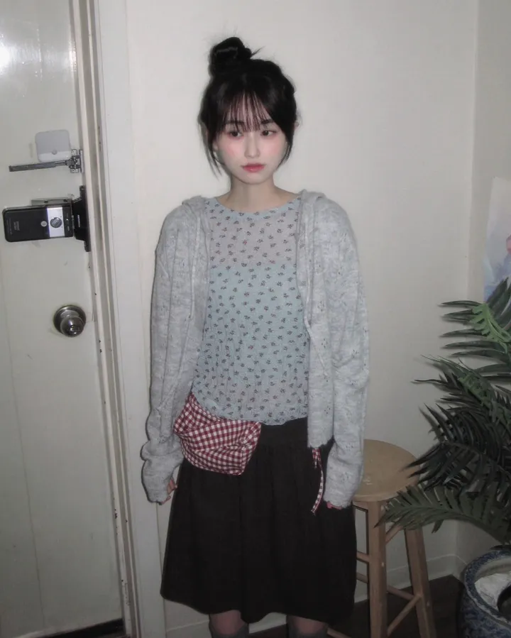 [여리핏🤍] rose punching hooded cd 상세 이미지 16