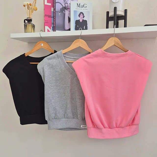 크롭 조끼 베스트 와이드팬츠 트레이닝 투피스세트 (3COLOR) 상세 이미지 30