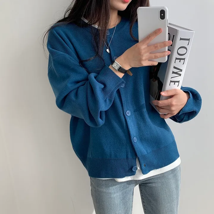 [ 데일리/무려~12컬러 ] 가을 겨울 포포 도톰 라운드 가디건 상세 이미지 30