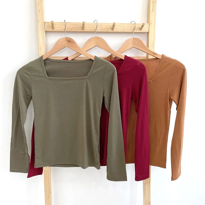 (핏보장/컬러추가재진행) 쇄골 여리핏 스퀘어넥 슬림 티셔츠(11color) 상세 이미지 19
