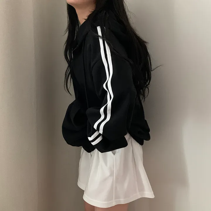 [루즈핏/꾸안꾸🖤] 키트 투라인 후드 집업 점퍼 상세 이미지 7