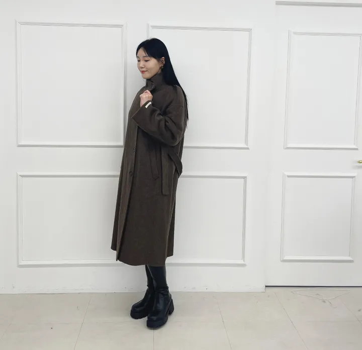 자체제작 원단부터 다른 엣지넥 양모 핸드메이드코트 빅사이즈 연말룩 하객룩 110까지 상세 이미지 17
