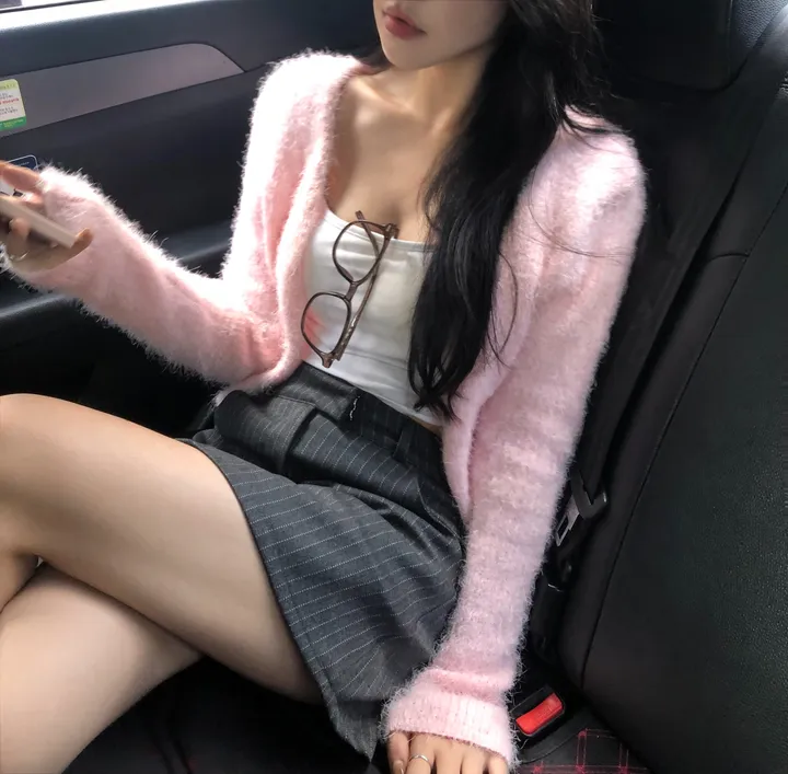 부하지않은! [*왕보들/여리핏] 앙고라 베이비컬러 투버튼 솔잎 가디건-6col 상세 이미지 13