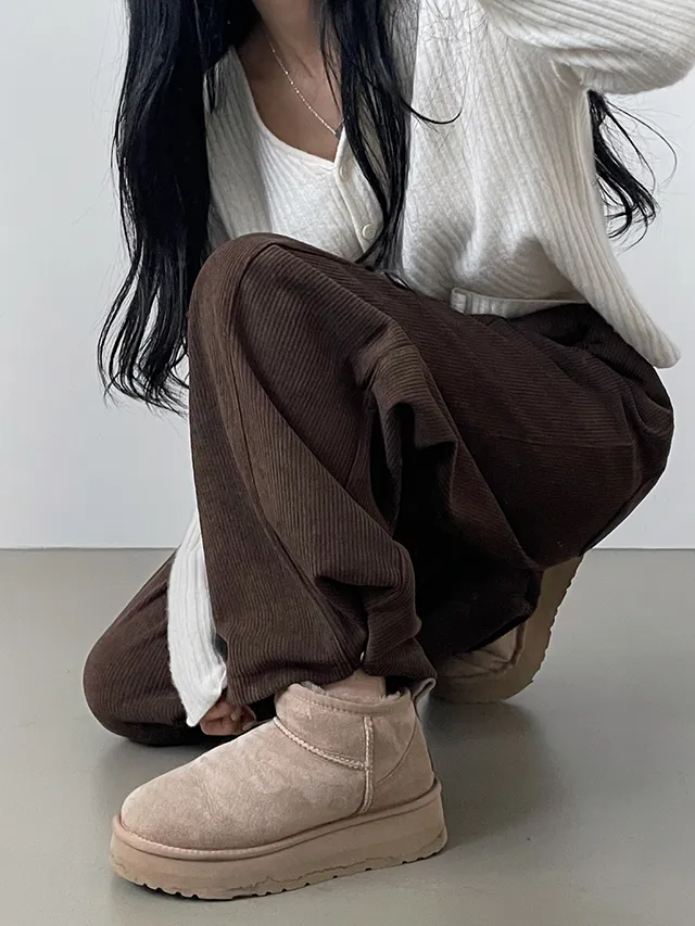 [한파대비/3기장~2XL!] 스냅버튼 융기모 코듀로이 골덴 폴딩 와이드팬츠 4color 상세 이미지 68