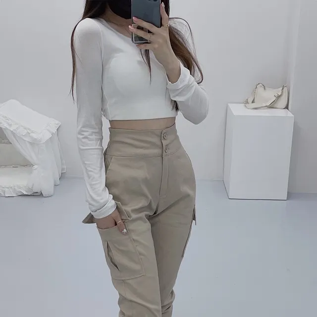 *당일배송!*[핏보장/단독제작]투버튼 올데이 사계절 하이웨스트 뒷밴딩 카고포켓 슬림 조거팬츠 상세 이미지 23