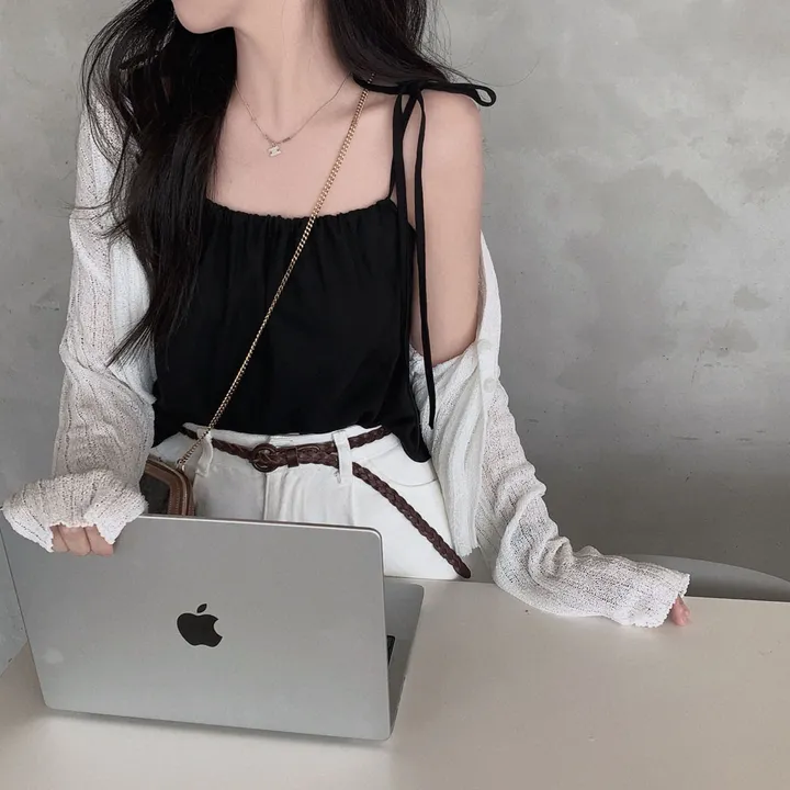 [팔뚝살부각X/여름가디건!]여름 파트너,쓰리버튼 루즈핏 크롭 부클 가디건 상세 이미지 20